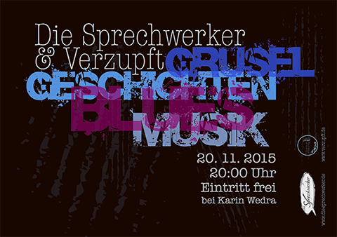 Plakat: Gruselgeschichten und Bluesmusik