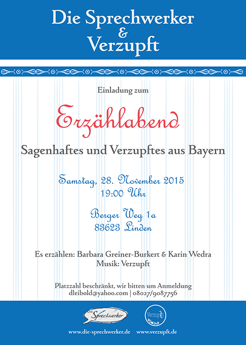 Plakat: Erzählabend